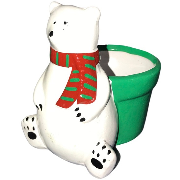 Rocket Farms Polar Bear Ceramic Mini Planter - Picture 1 of 7